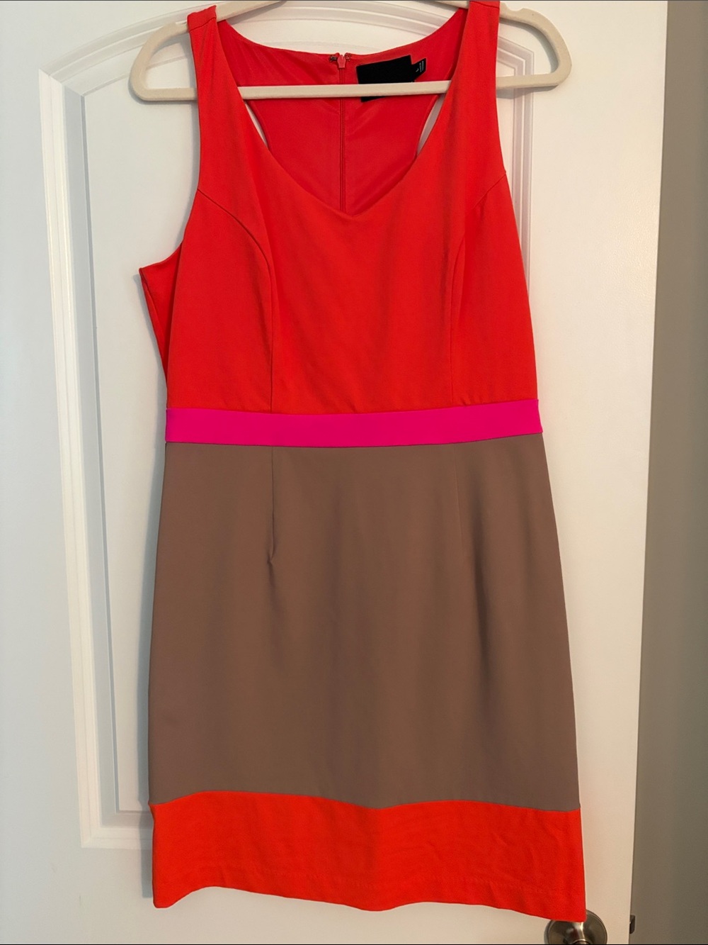 Women’s Cynthia Rowley Orange, Pink & Tan Colorblock Mini Dress size L
